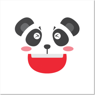 Happy Panda Head Art Print Posters and Art